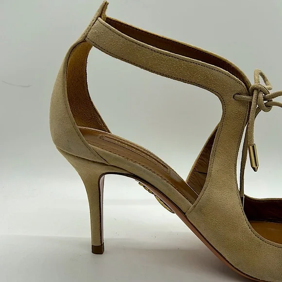 Aquazzura Firenze Beautiful Tan Suede Stiletto Heel Shoes *Sz 36/US Sz 6* 🔥🔥 - Picture 5 of 7